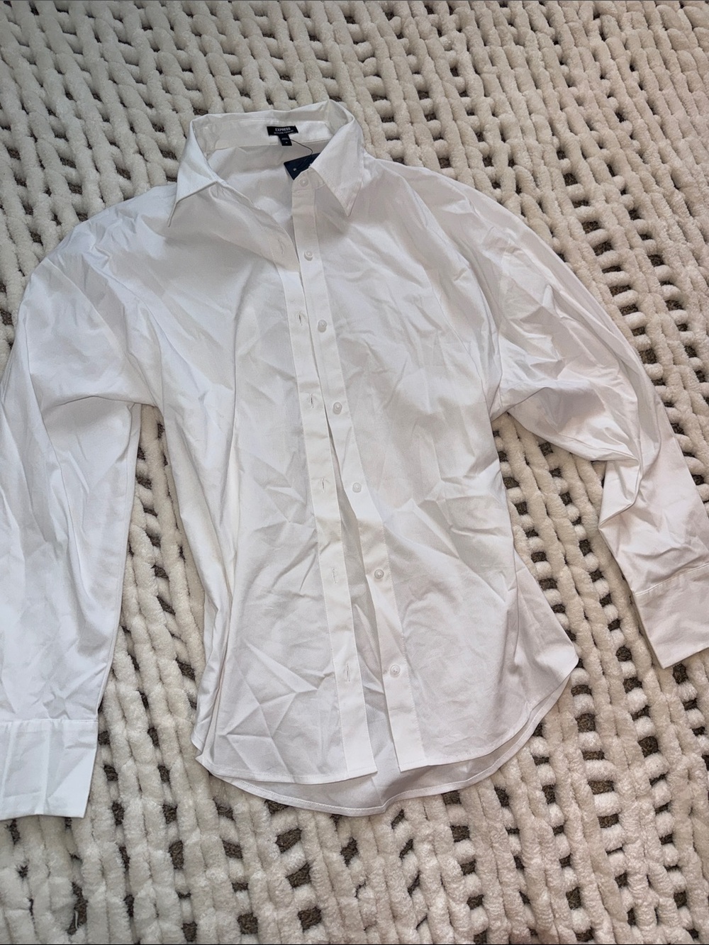 Express White Button-Up Shirt